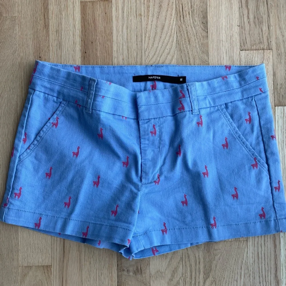 Harper cotton blend llama print shorts - Picture 2 of 5